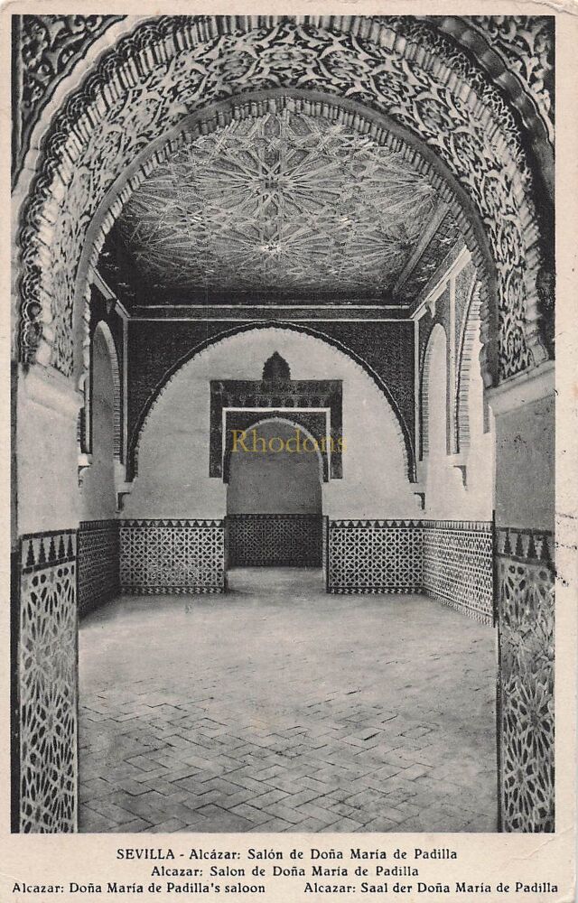 Alcazar Seville, Spain-Salon de Dona Maria di Padilla-Early 1900s Postcard