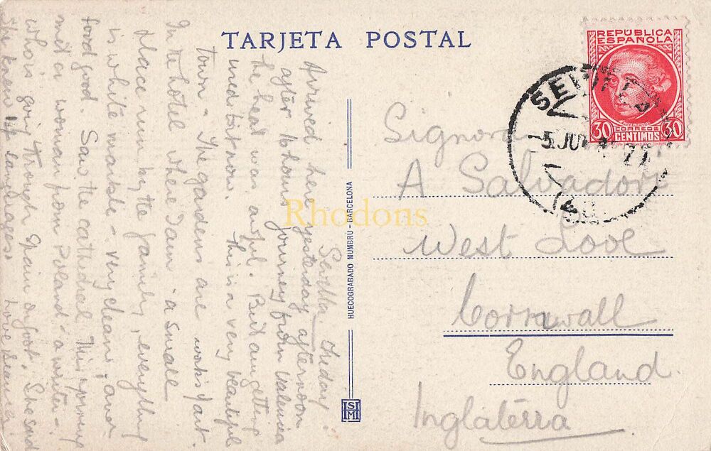 Alcazar Seville, Spain-Salon de Dona Maria di Padilla-Early 1900s Postcard