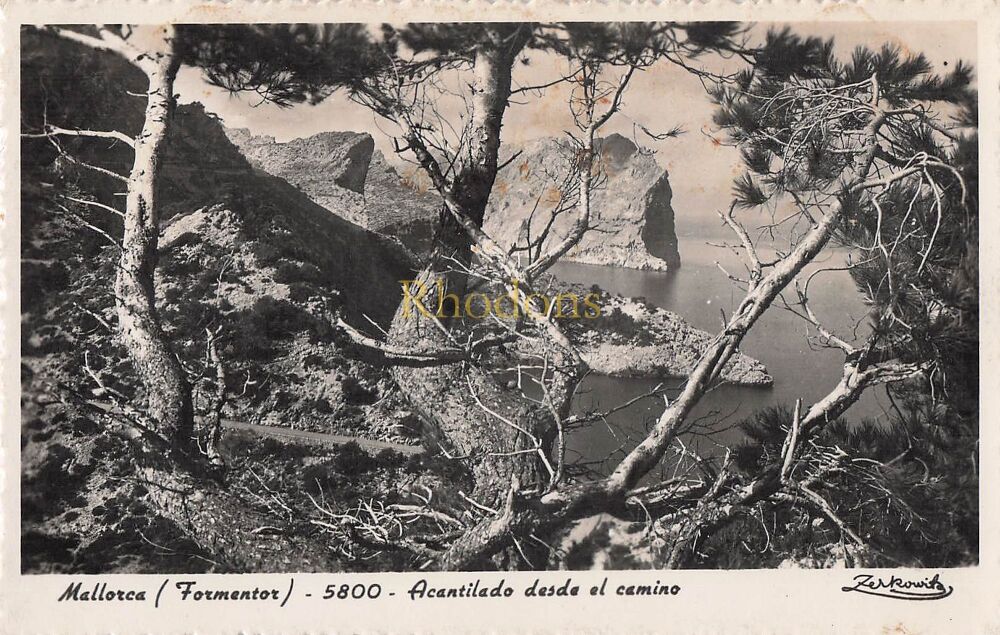 Formentor Mallorca, Spain-Mid 1900s Real Photo Postcard | Mrs CARDEW, Boldre, Hampshire