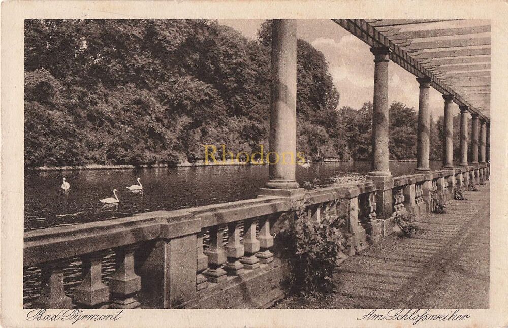 Bad Pyrmont, Germany-Am Schloßweiher-1930s Postcard