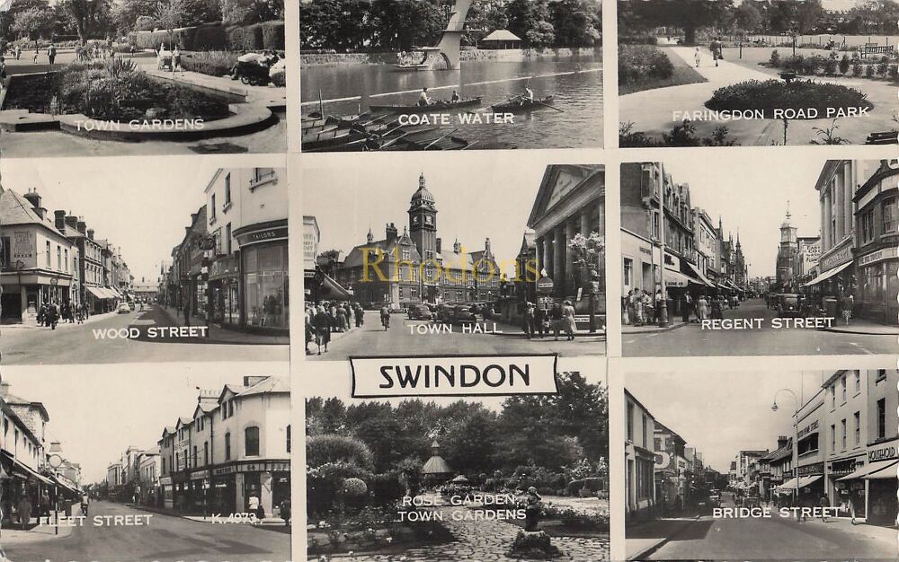 Swindon Multiview Real Photo Postcard Circa 1960s