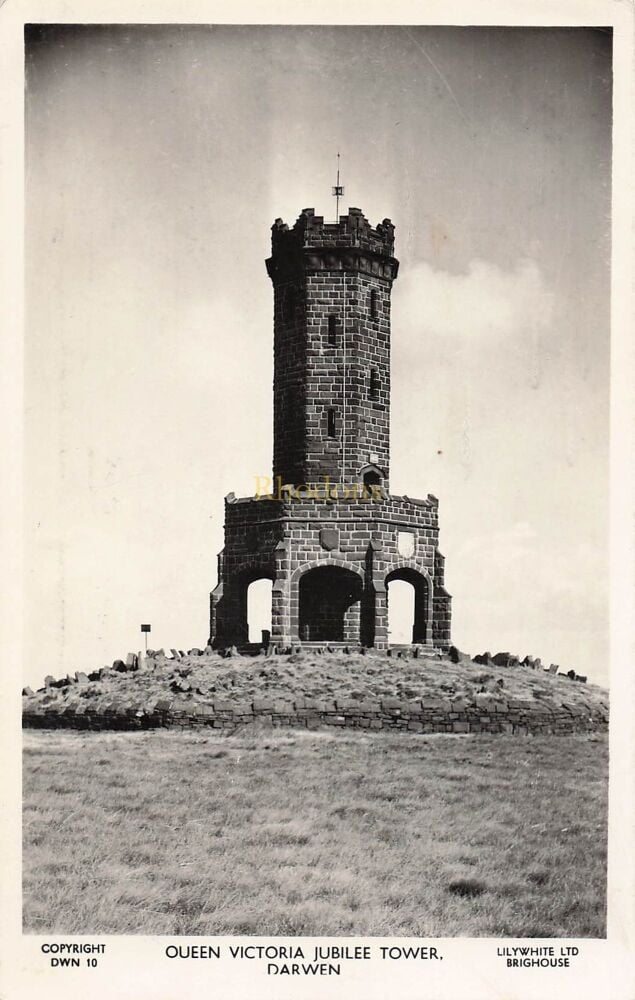 Queen Victoria Jubilee Tower, Darwen, Lancs-Circa 1960s Lilywhite RPPC