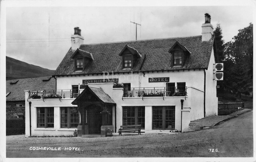 Coshieville Hotel, Aberfeldy, Scotland-Circa 1950s Real Photo View Postcard