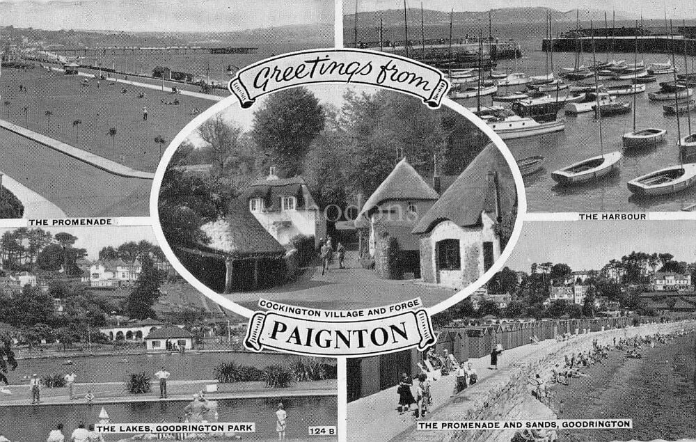 Paignton, Devon-1960s Multiview Photo Postcard