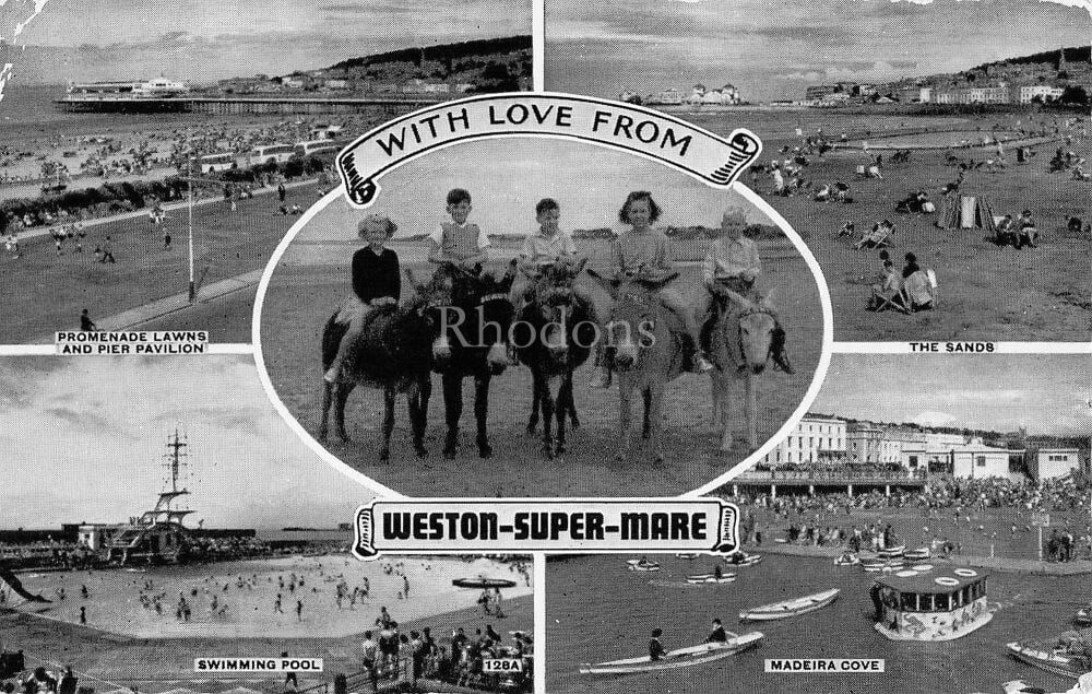 Weston-Super-Mare-1960s Multiview Photo Postcard