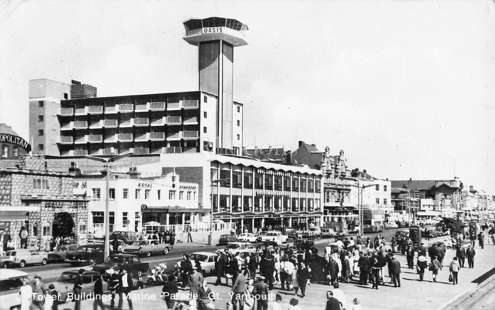 Tower Buildings, Marine Parade, Great Yarmouth, Norfolk-1960s RPPC