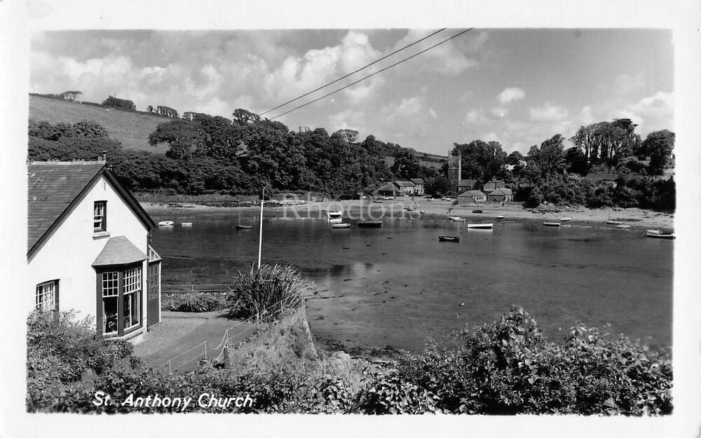 St Anthony Church, Manaccan, Cornwall- Real Photo Postcard