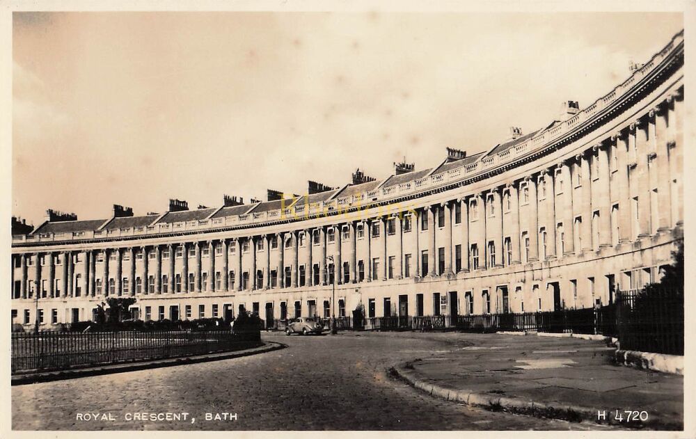 Bath, Somerset-Royal Crescent-Mid 1900s Valentines Real Photo Postcard