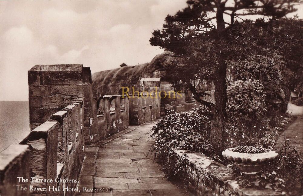 The Raven Hall Hotel, Ravenscar, North York Moors-Terrace Gardens Real Photo Postcard