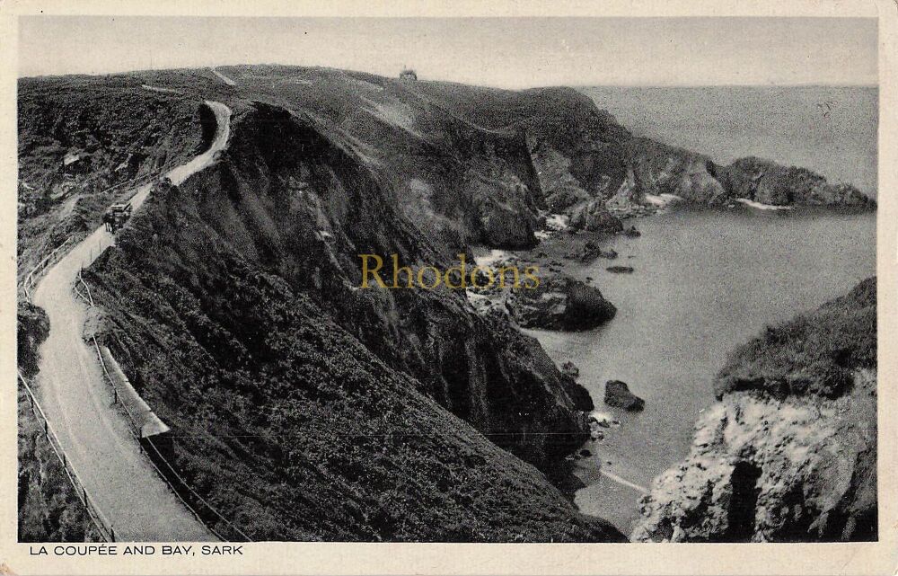 Sark Channel Islands-La Coupee and Bay-Circa Mid 1900s Postcard