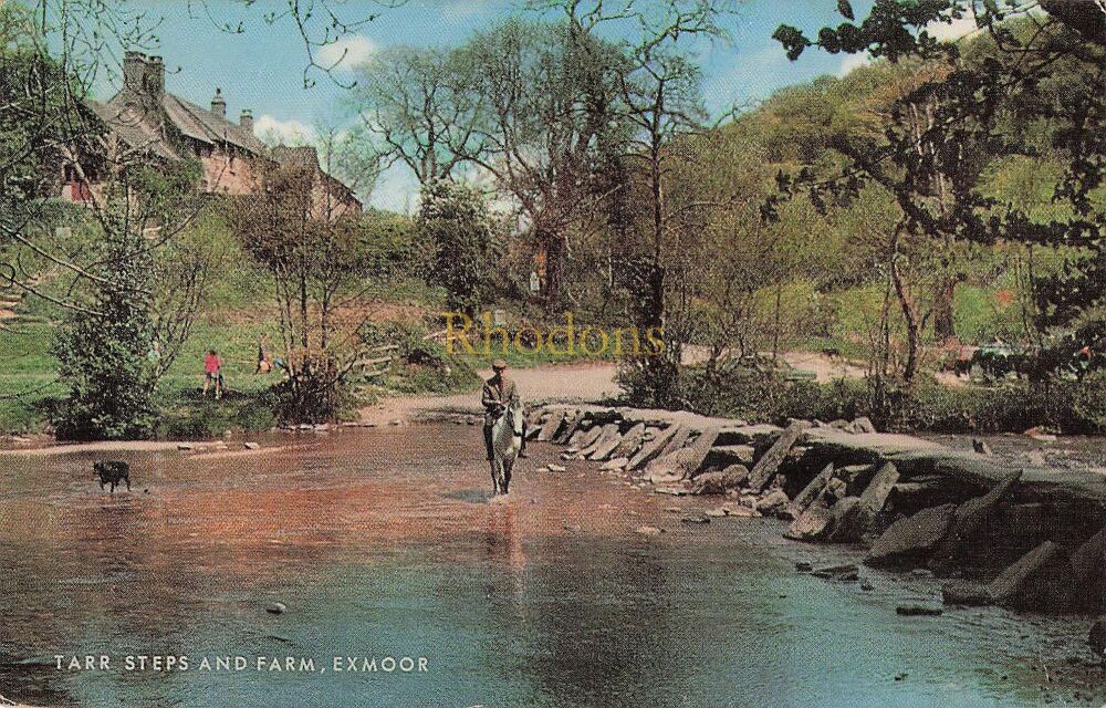 Tarr Steps and Farm, Exmoor National Park Somerset-Circa 1970s Postcard