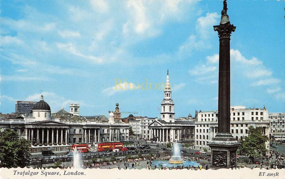 Trafalgar Square, London-Circa 1980s Colour Photo View Postcard