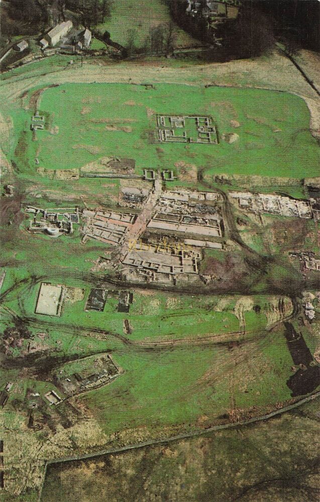 Northumberland Postcard - Vindlanda Roman Town-Aerial View From The West