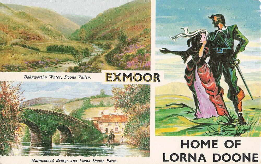 Devon Postcard-Exmoor Home of Lorna Doone Multiview