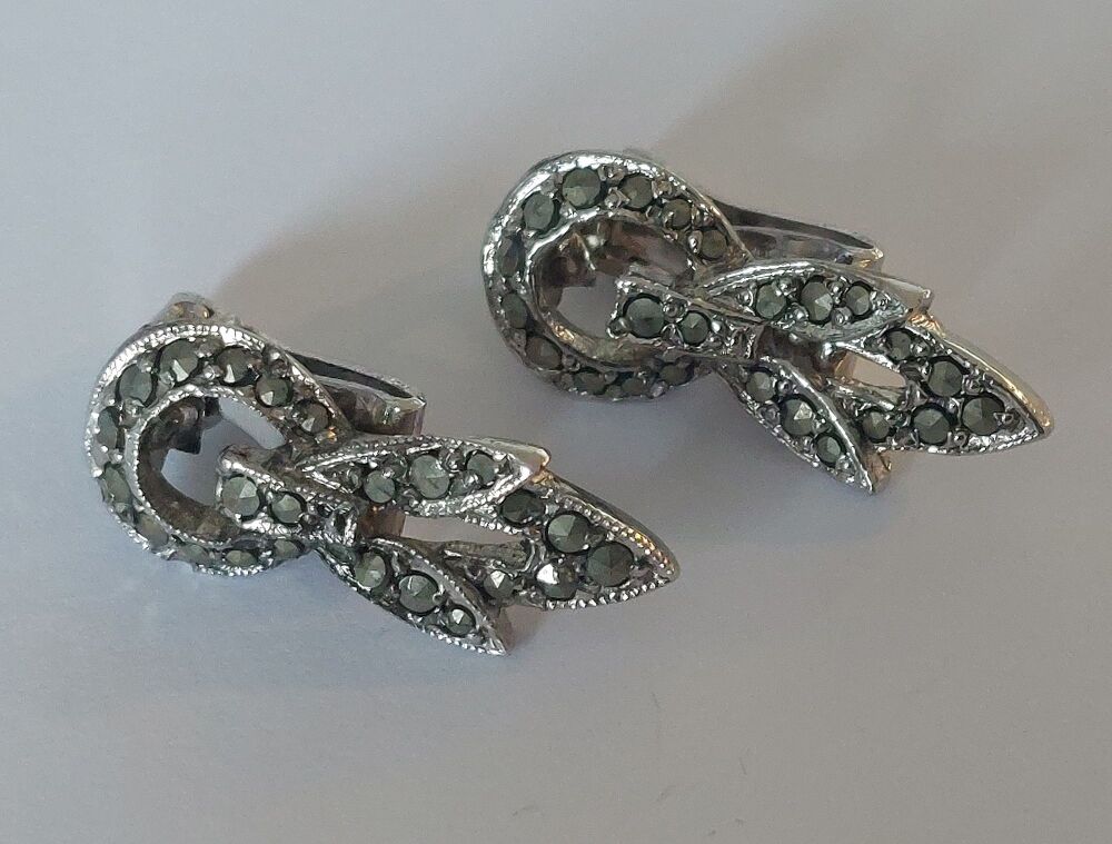 Marcasite Earrings-Clip On Fittings