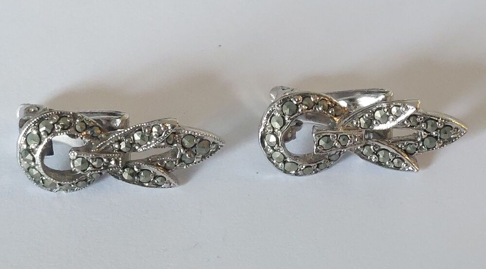 Marcasite Earrings-Clip On Fittings