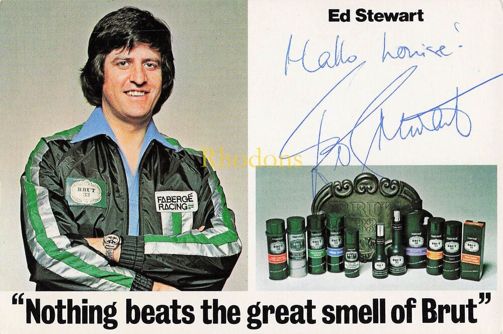 Advertising - Ed Stewart-Brut Advertising-1970s Shop Opening Signed Postcard
