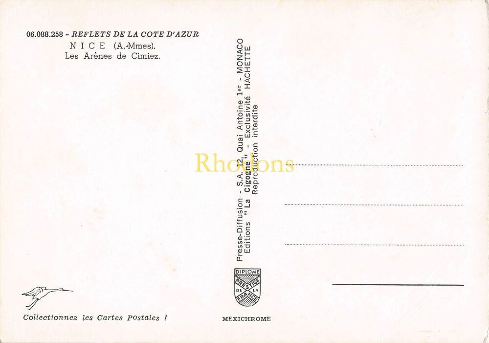 France - Nice, Alpes Maritime - Les Arenes de Cimiez-Colour Photo Postcard