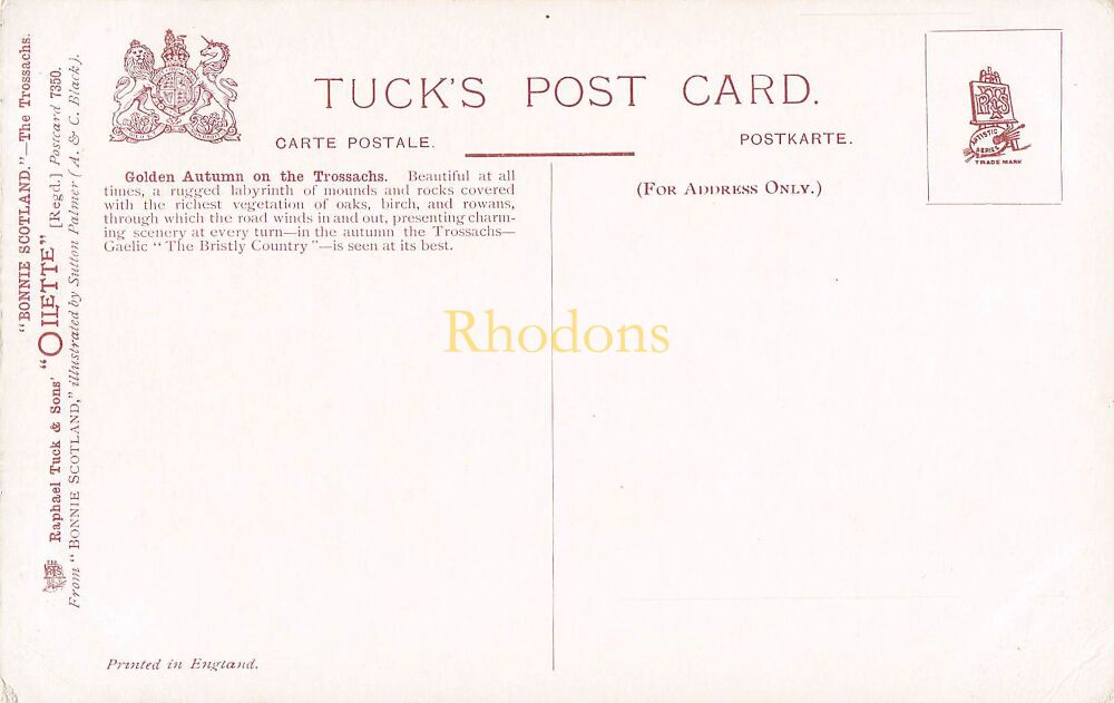 Scotland Postcard - The Trossachs - Tucks Oilette Postcard #7350