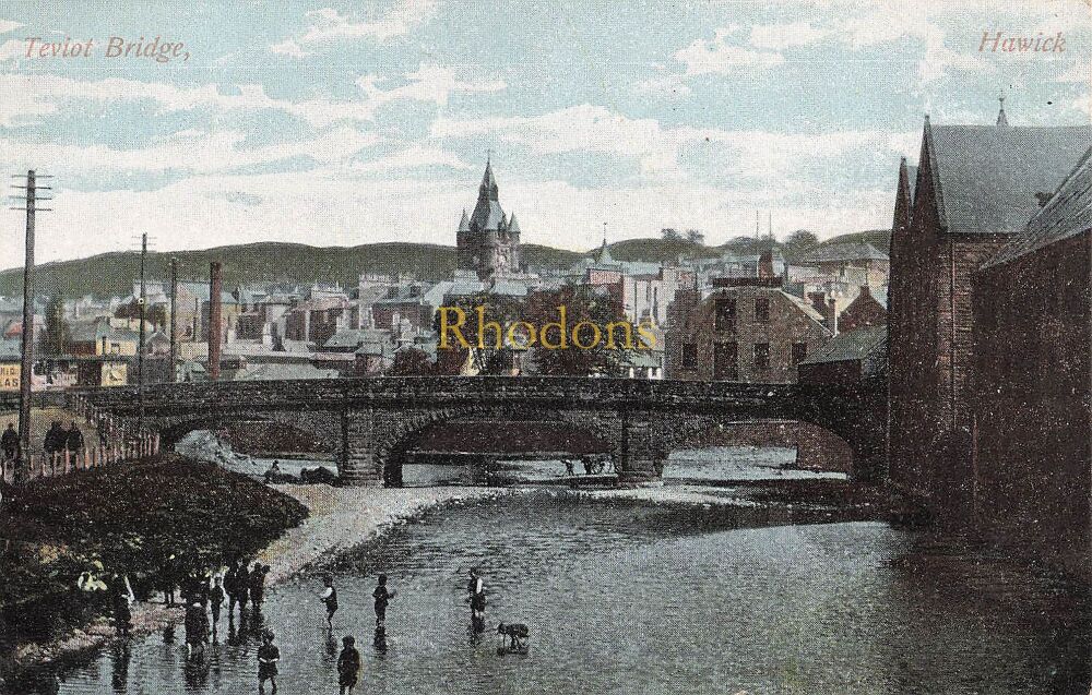 Scotland Postcard-Teviot Bridge, Hawick, Scottish Borders-Early 1900s, M Wane & Co Edinburgh
