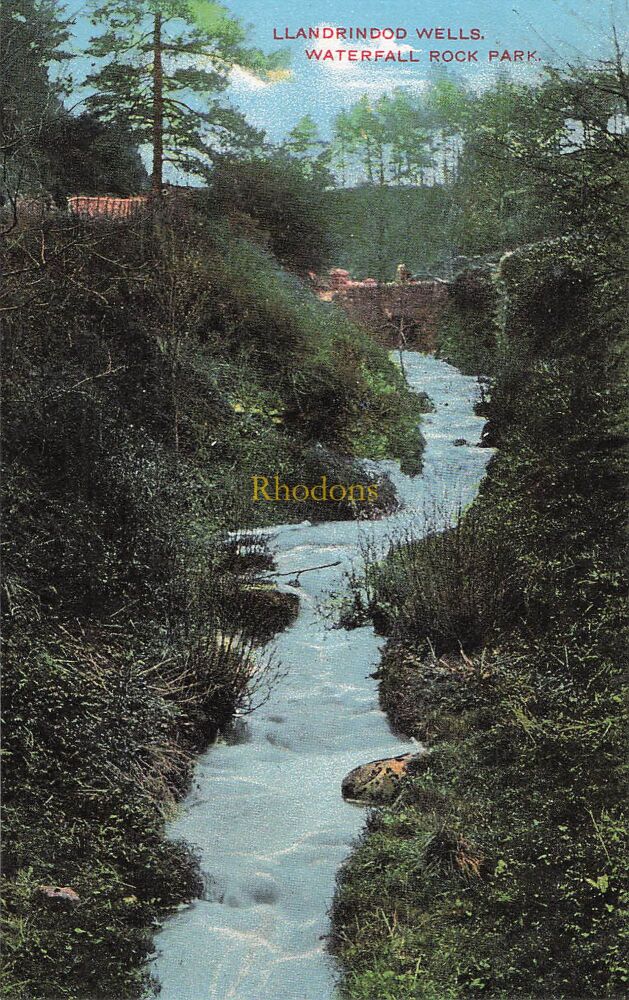 Wales Postcard-Llandrindod Wells, Waterfall Rock Park-Early 1900s E & E Art Publishers