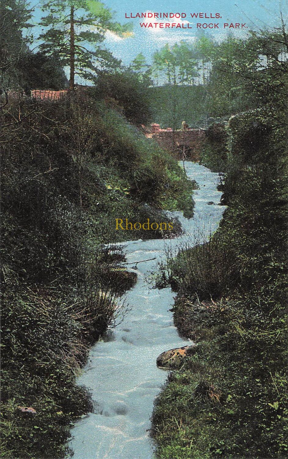 Wales Postcard-Llandrindod Wells, Waterfall Rock Park-Early 1900s E & E Art