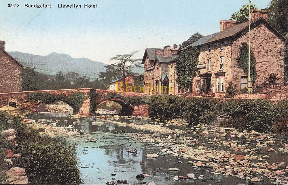Wales Postcards-Beddgelert, Llwellyn Hotel-Early 1900s View