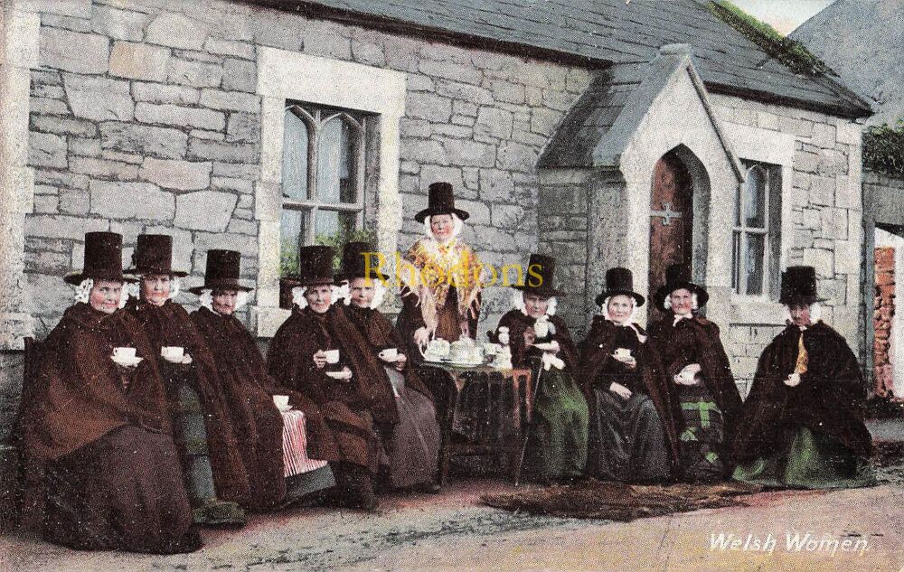 Wales Postcard-Welsh Women In National Costume-Early 1900s View