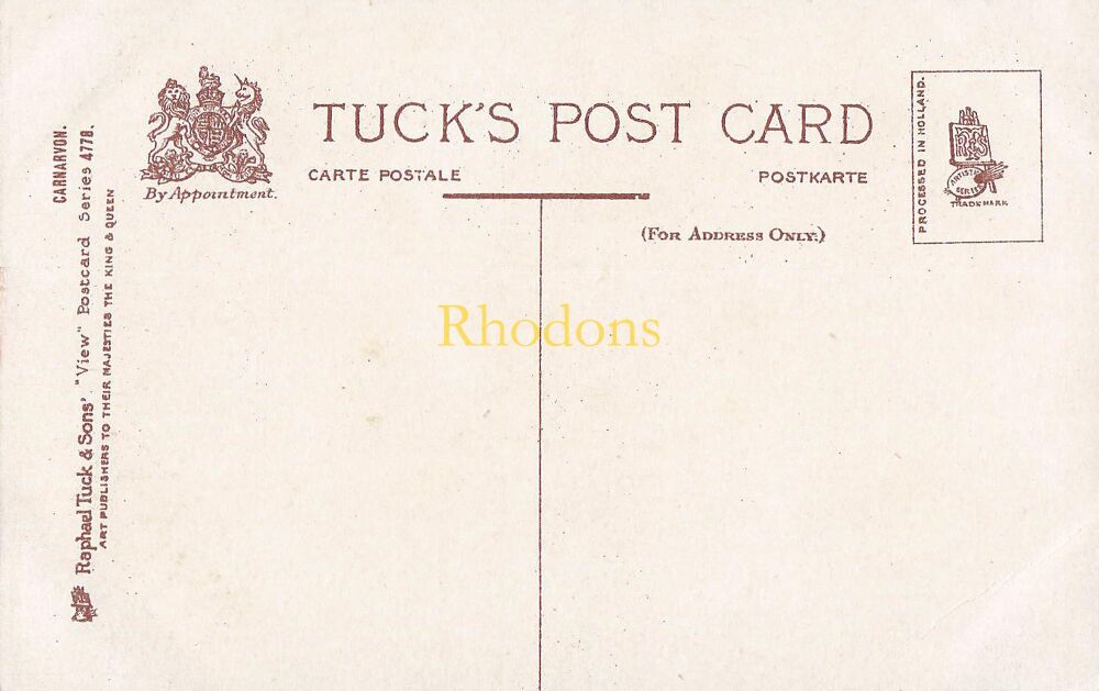 Wales Postcard-Carnarvon Castle-Early 1900s Tucks View Postcard Series No 4778