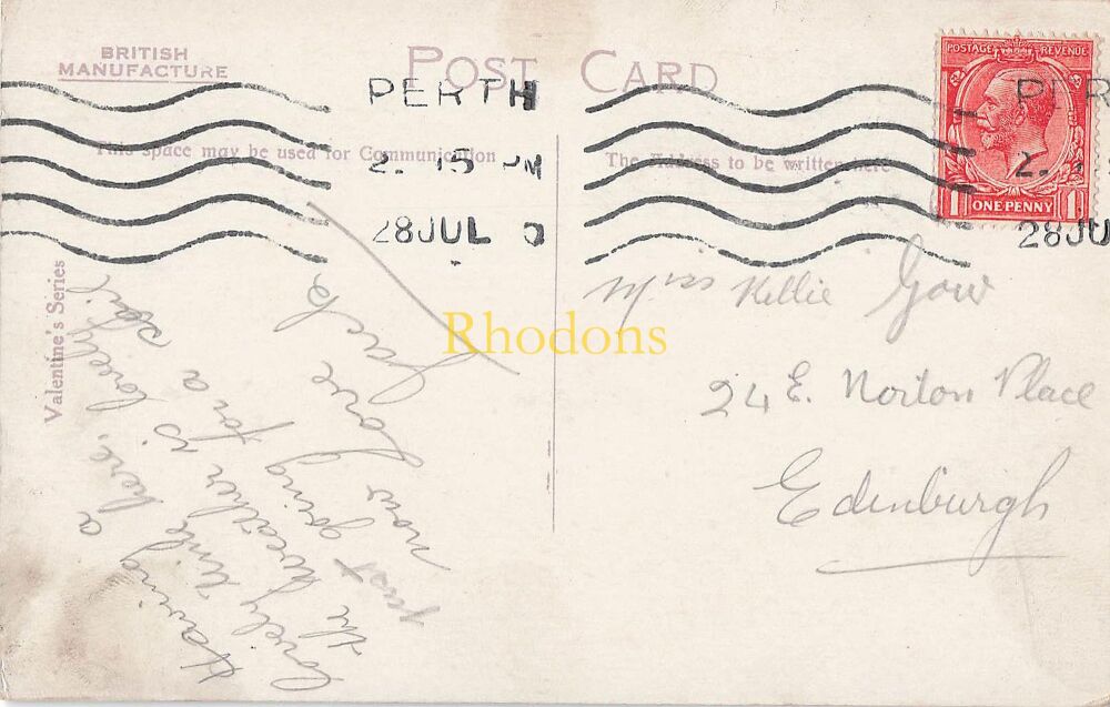 Scotland Postcard-Kinnouil and Valley of Tay, Perth- 1920s Valentines Series