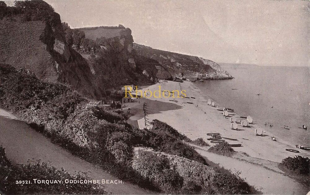Devon Postcard-Torquay, Oddicombe Beach-Early 1900s Photochrom Sepiatone Series