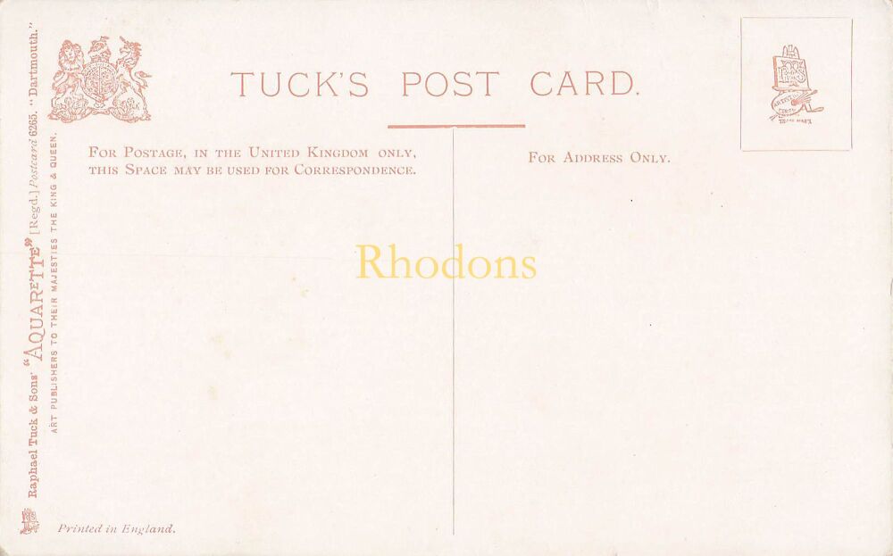 Devon Postcard-Dartmouth Foss Street-Early 1900s Tucks Aquarette Postcard No 6265