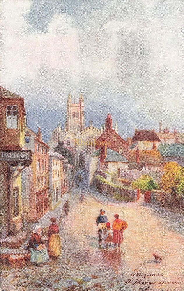 Cornwall Postcard-Penzance-St Marys Church-Early 1900s Tucks Oilette Postcard No 7070