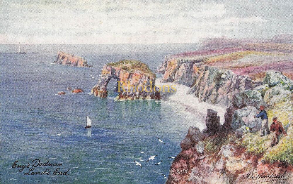Cornwall Postcard-Enys Dodnan, Lands End-Early 1900s Tucks Oilette Penzance Postcard No 7070