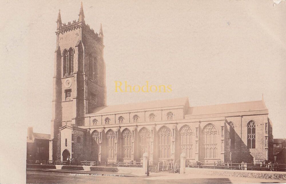 Norfolk Postcard-Cromer Parish Church-Early 1900s Photochrom Glossy Photo Series