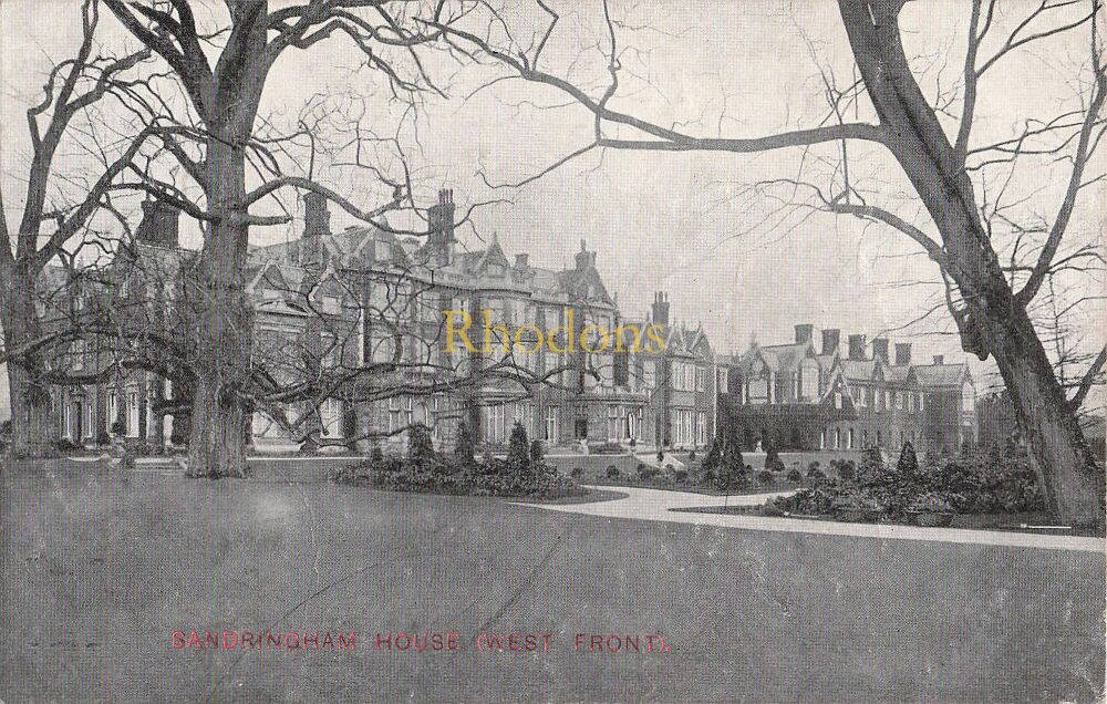 Norfolk Postcard-Sandringham House, West Front-Early 1900s Jarrolds Series