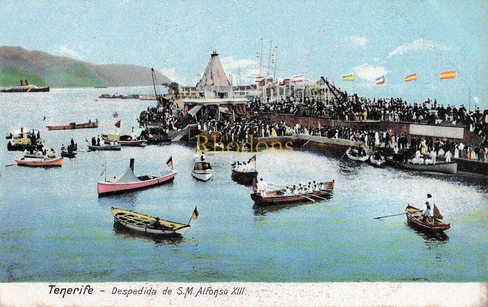 Spain, Canary Islands Postcards-Tenerife Despedida de S M Alfonso XIII-Circa 1907