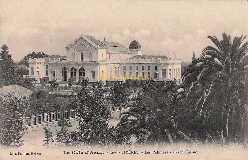 France Postcard-Hyeres-Les Palmiers, Grand Casino-Early 1900s Cote d'Azure