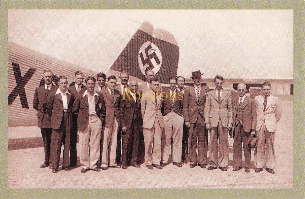 Social History-Athletes at Croydon Aerodrome, 1935-From The Nostalgia Postcard Collectors Club-1992 Set #39