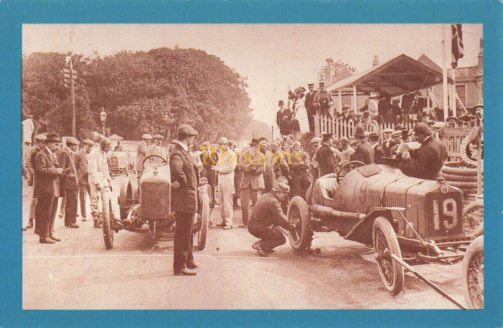 Social History-Motorcar TT Race, Isle of Man, 1914-From The Nostalgia Postcard Collectors Club 1992 Set #32