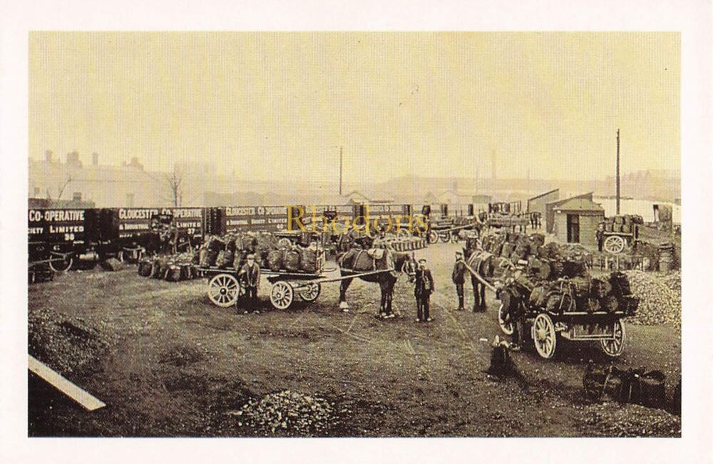 Social History-The Gloucester Coal Depot, 1910-From The Nostalgia Postcard Collectors Club 1992 Set #37