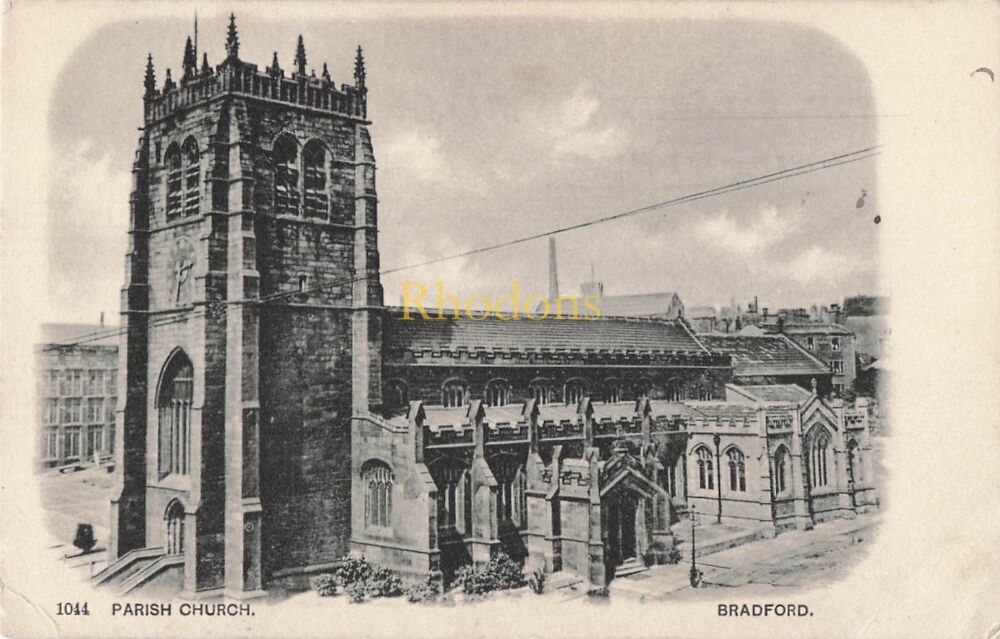 Yorkshire Postcard-Parish Church, Bradford, Yorks.-Early 1900s