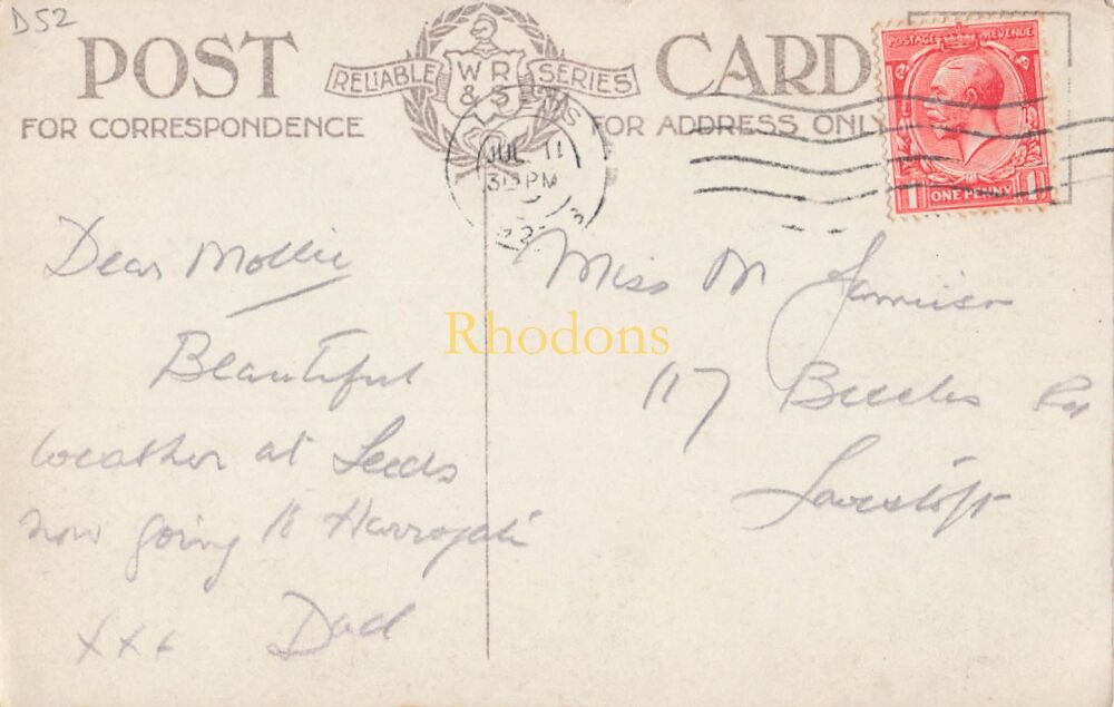 Yorkshire Postcard-Kirkstall Abbey, Leeds, W Yorks-Early 1900s Photo View