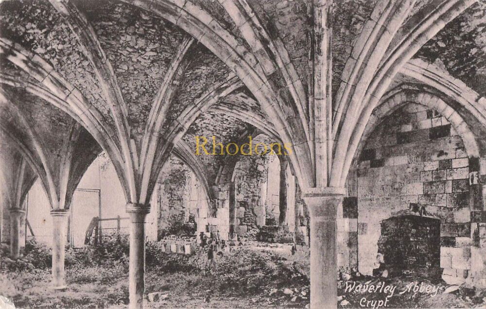 Surrey Postcard-Waverley Abbey Crypt, Farnham-Early 1900s Friths View