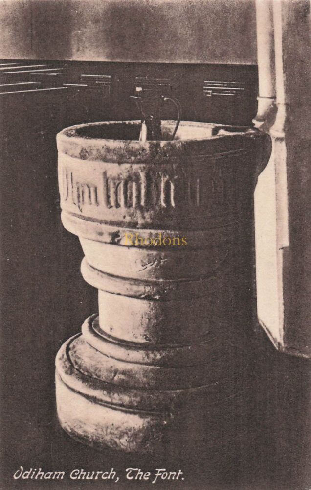 Hampshire Postcard-Odiham Church, Hants-The Font-Early 1900s Friths Series