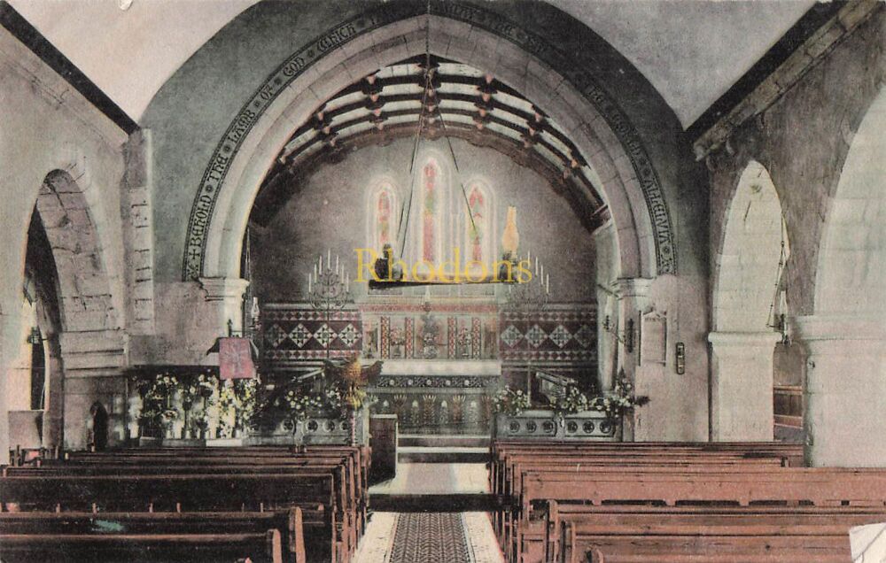 Isle of Wight Postcard-Niton Church IOW-Early 1900s Interior View-Peacock Series