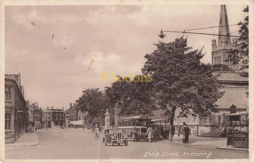 Northamptonshire Postcard-Sheep Street, Kettering-Circa 1940s Street View