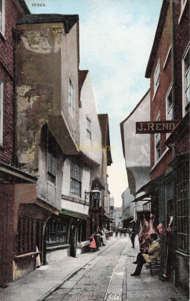 Yorkshire Postcard-The Shambles, York-Early 1900s Street View-Wrench Series