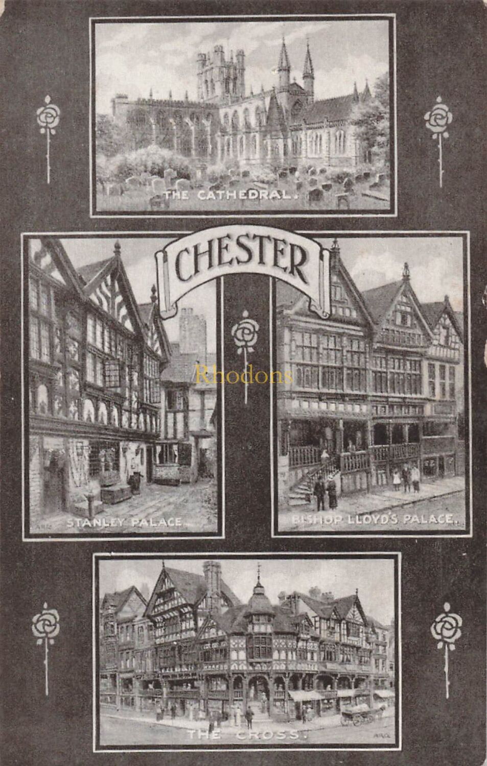 Cheshire Postcard-Chester Multiview-Early 1900s J Salmon 'Sepio' Series