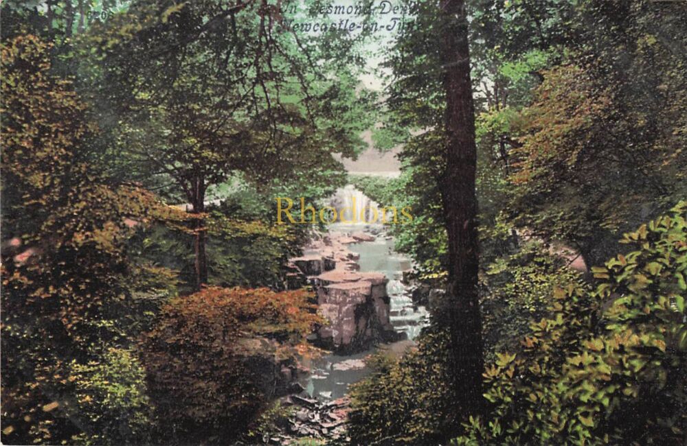 Newcastle Postcard-Waterfall In Jesmond Dene, Newcastle on Tyne-Early 1900s